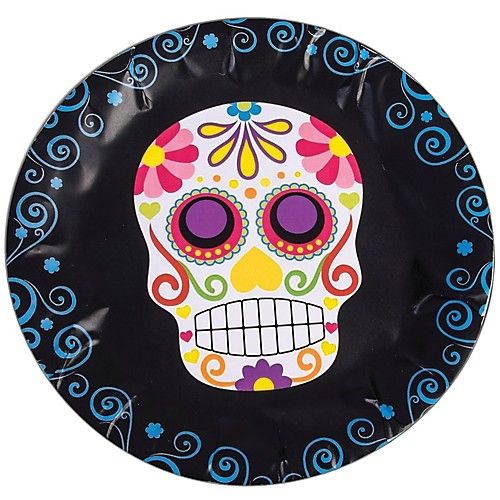 Featured Image for 9″ Day of the Dead Round Plate – Pack of 8