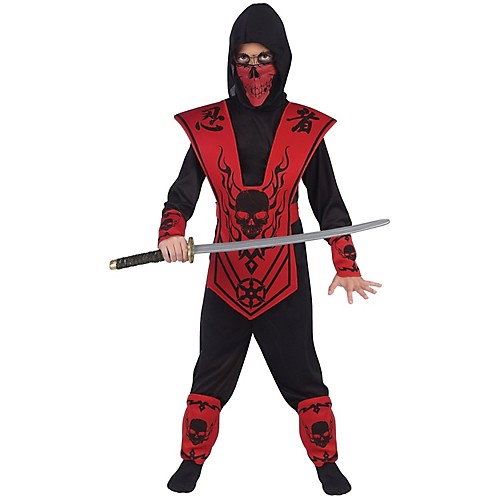 Featured Image for Red & Black Skull Ninja Child Costume