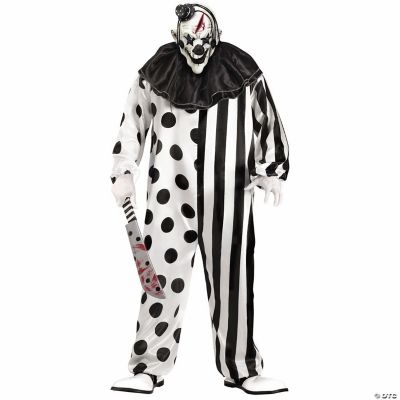 Kolorful Killer Klown Mask Adult White with Hair