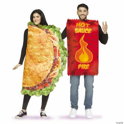 Adults Taco & Hot Sauce Couples Halloween Costume One Size