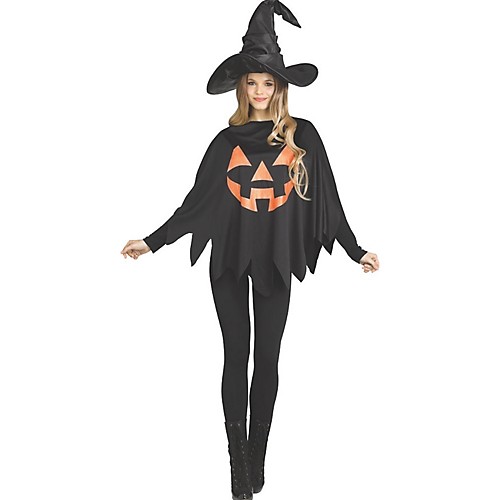 Featured Image for Jack O Lantern Pumpkin Poncho – Adult