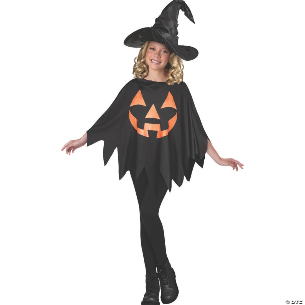 Kid's Jack-O-Lantern Poncho