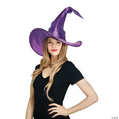 Adult Purple Curved Cone Witch Hat