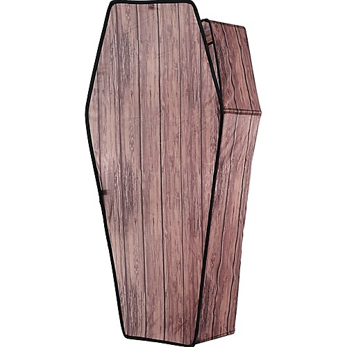 Featured Image for 60-Inch Wood-Look Halloween Coffin Prop with Lid