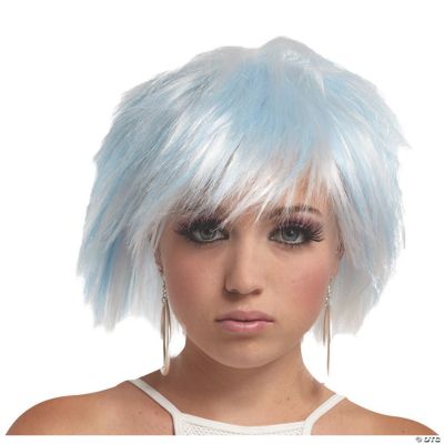 White And Blue Punky Pixie Wig 