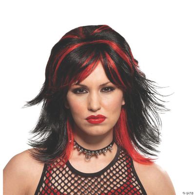 Featured Image for Rocker Unisex Black & Red Wig