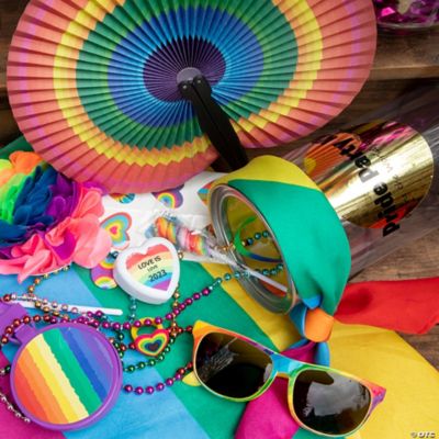 Ladies Rainbow Striped Neon Leggings Clown Gay Pride Parade Carnival  Accessory