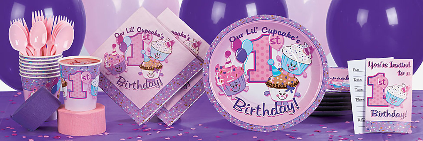 1st Birthday Cupcake Party Supplies