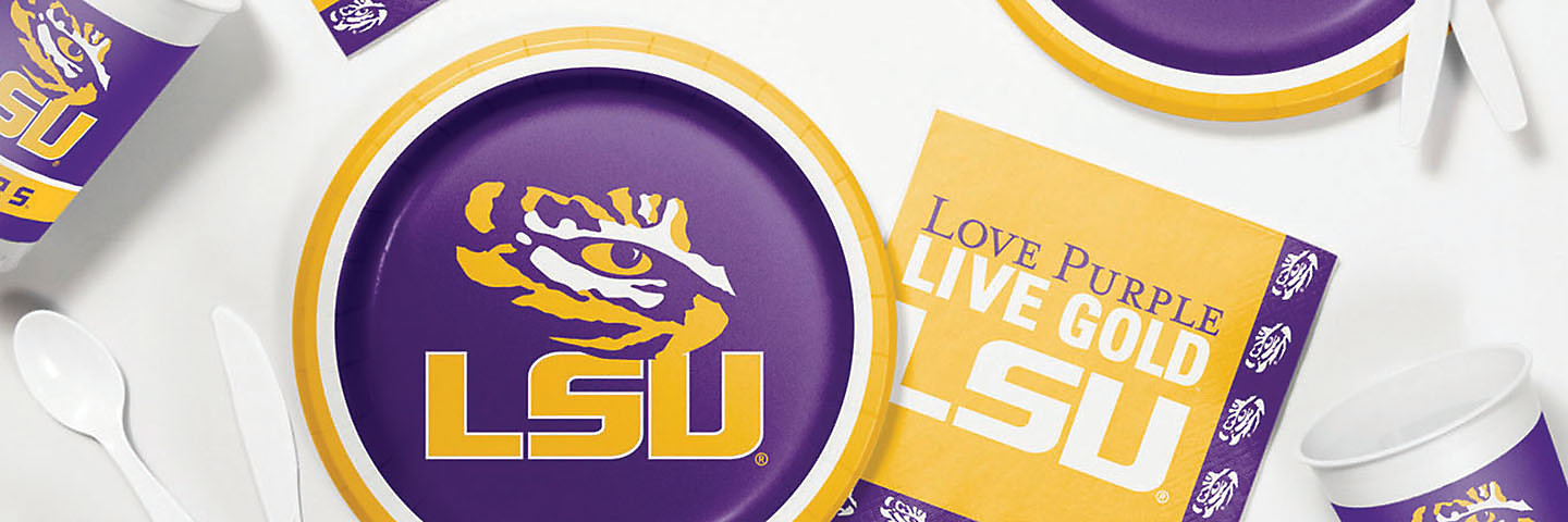 82 Pieces LSU Tigers Party Supplies for 24 Guests 