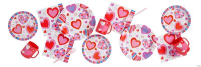 16 oz. Bulk 50 Ct. Happy Valentine’s Day Hearts & Arrows Disposable Plastic  Cups