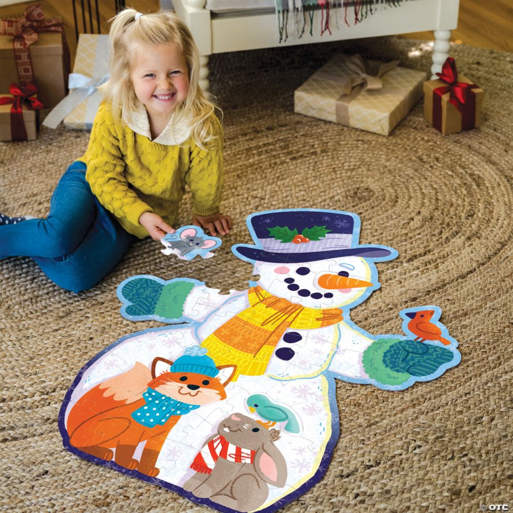 Shimmery Snowman Floor Puzzle From MindWare