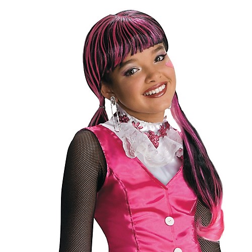 Featured Image for Girl’s Pink & Black Draculaura Wig – Monster High