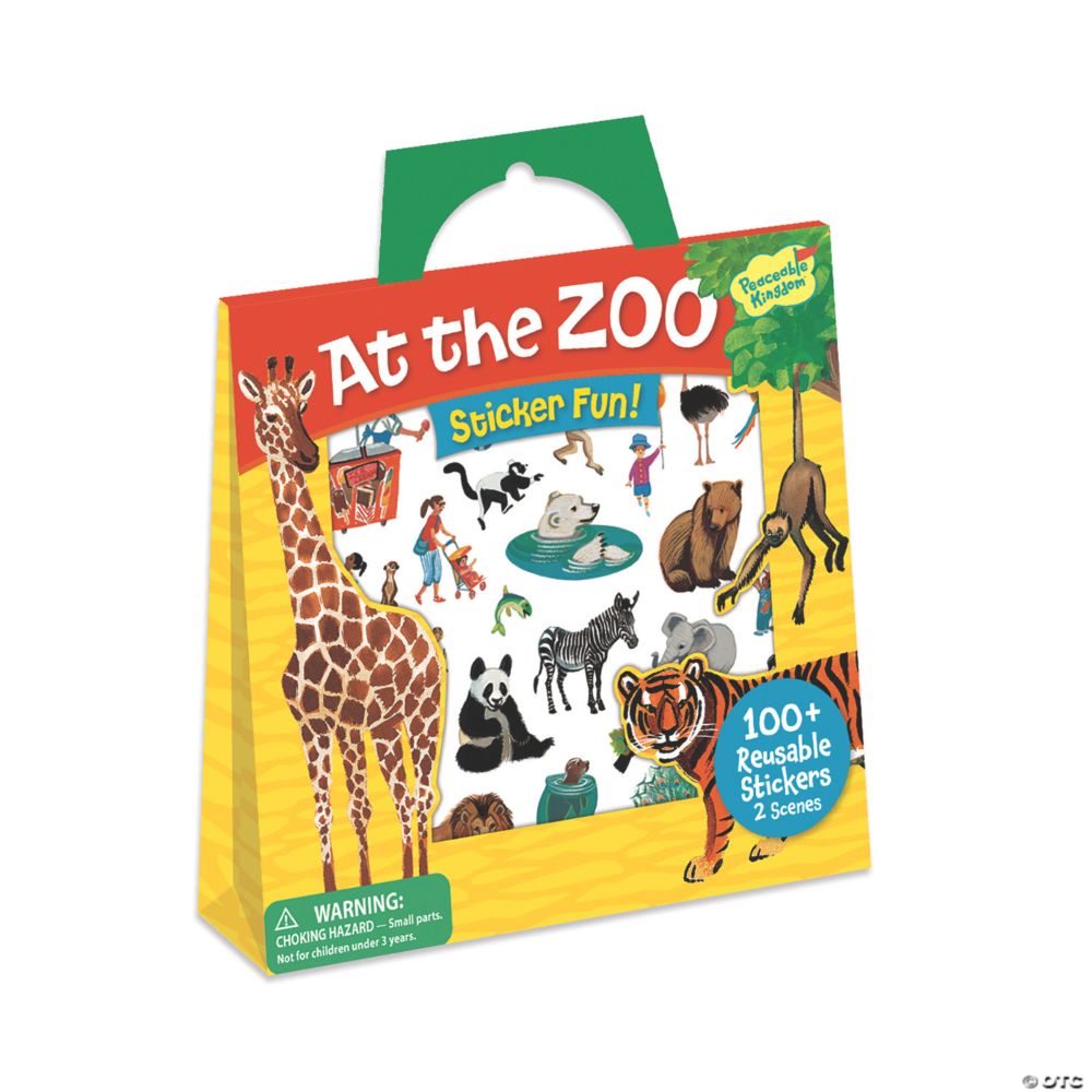 At The Zoo Reusable Sticker Tote From MindWare