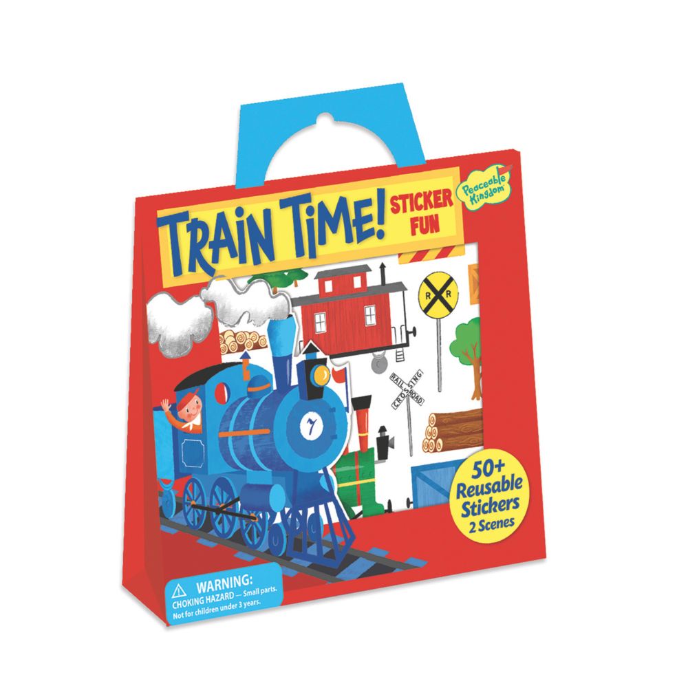 Train Time Reusable Sticker Tote From MindWare