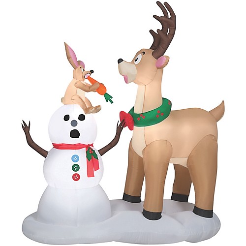 Featured Image for Airblown Caribou Snowman Inflatable