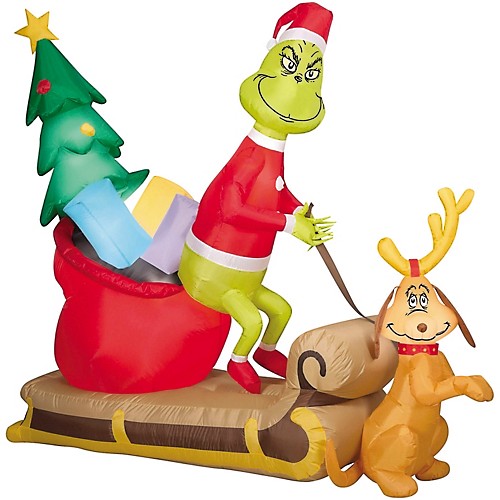 Featured Image for Airblown Grinch & Max Inflatable
