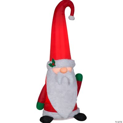 60" Blow Up Inflatable Gnome With Santa Hat Outdoor Yard Decoration