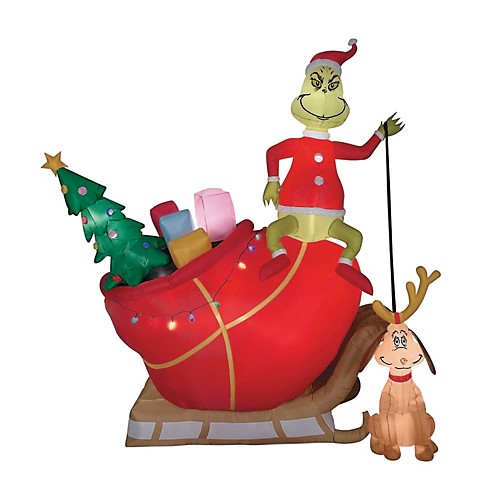 Featured Image for Airblown Grinch Max in Sled Inflatable