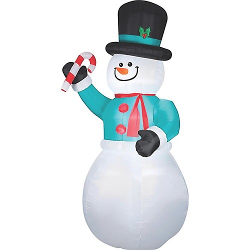 Featured Image for Airblown Snowman with Candy Cane Inflatable