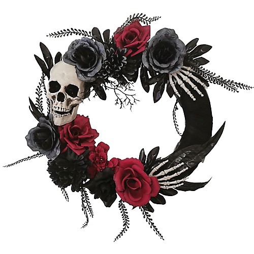 Featured Image for 18-Inch Skull, Hands & Roses Wreath