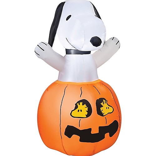 Featured Image for 36″ Airblown Snoopy in Pumpkin with Woodstock – Small