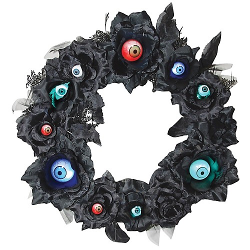 Featured Image for 15″ Black Wreath with Eyeballs