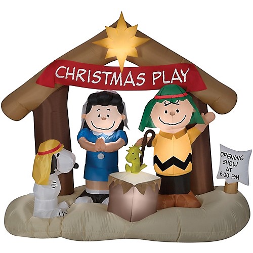 Featured Image for Airblown Peanuts Nativity Scene