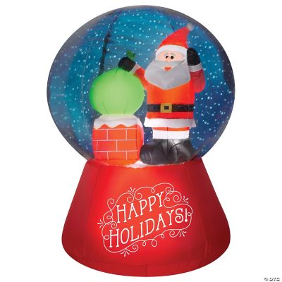 66" Projection Airblown® Snow Globe Santa on Rooftop Scene in