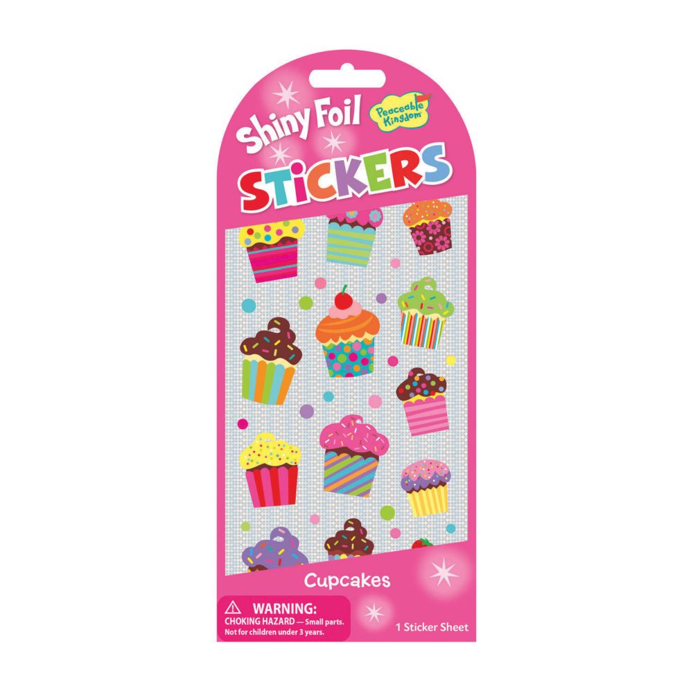 Cupcake Shiny Foil Stickers: Pack of 12 From MindWare