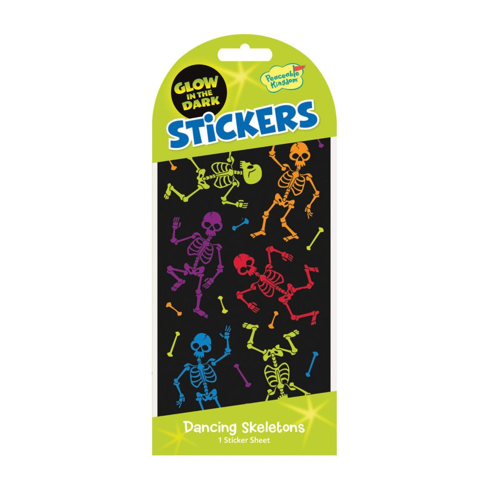 Dancing Skeletons Glow-in-the-dark Stickers: Pack of 12 From MindWare