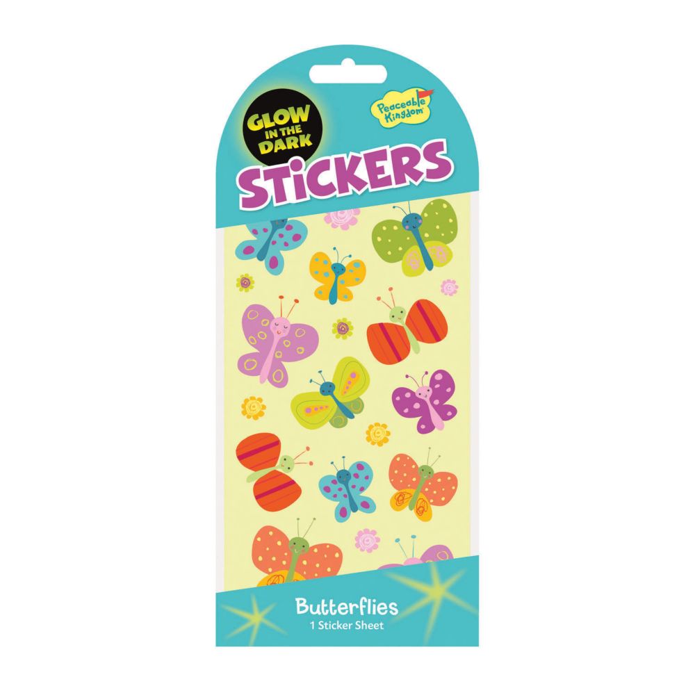 Butterflies Glow-in-the-Dark Stickers: Pack of 12 From MindWare