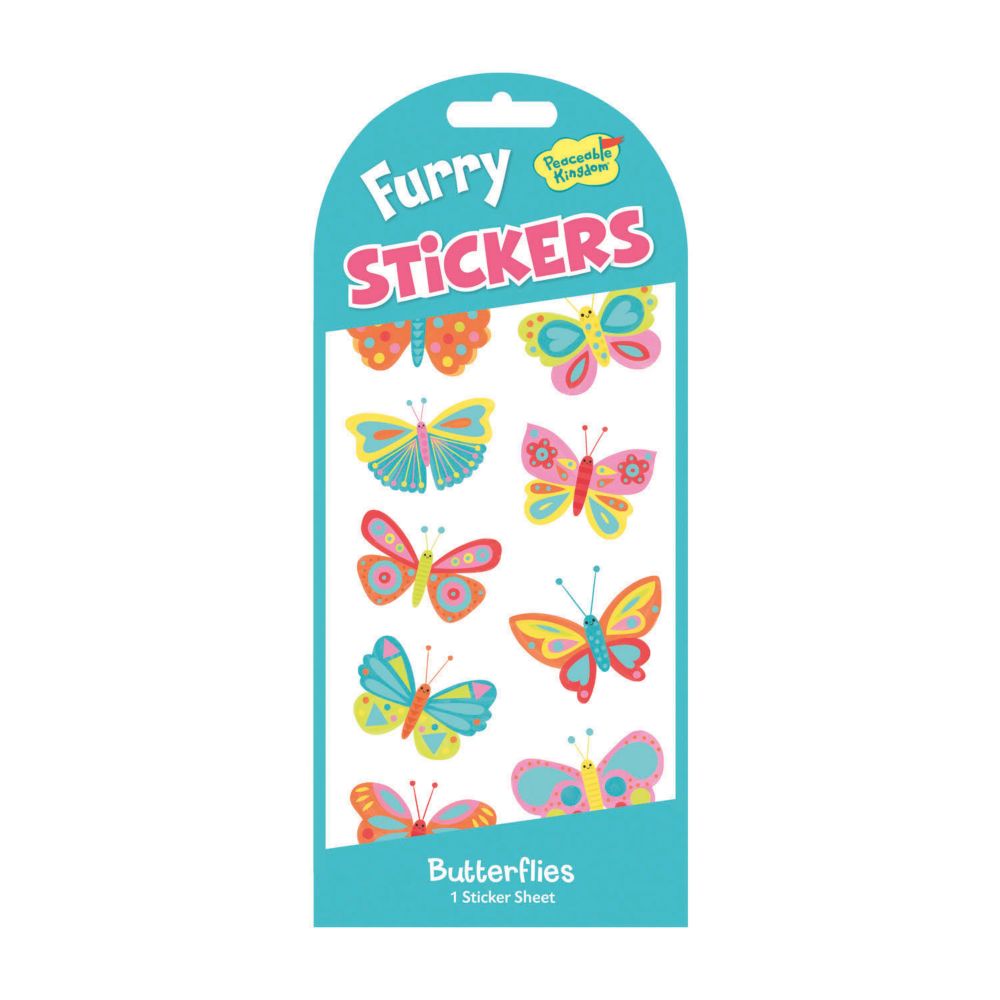 Butterflies Furry Stickers: Pack of 12 From MindWare