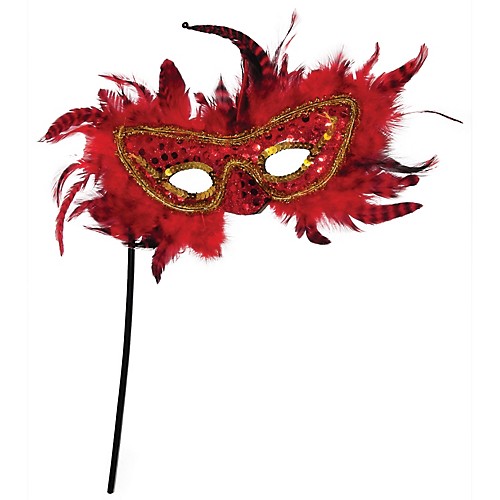 Featured Image for Women’s Feather Mask with Stick – Assorted Colors