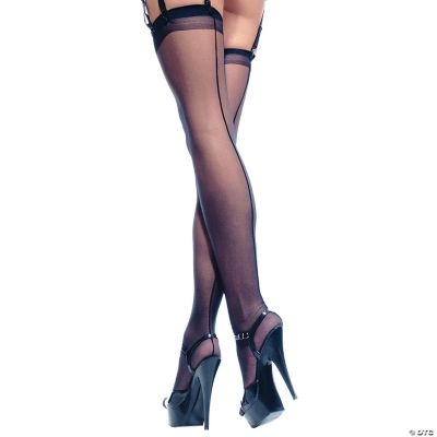 Featured Image for Plus Size Sheer Black Stockings with Backseam