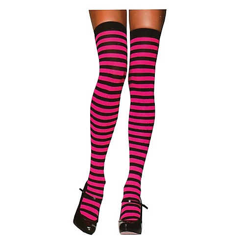 Featured Image for Nylon Striped Thigh-High Stockings
