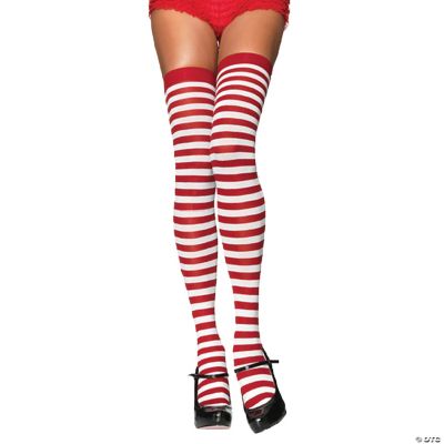 Featured Image for Nylon Striped Thigh-High Stockings