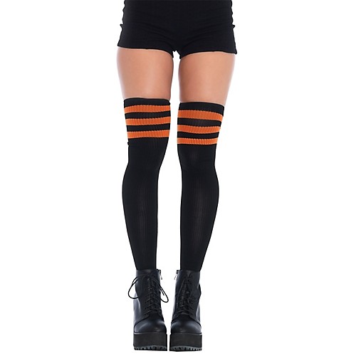 Featured Image for Knit Athletic Striped Thigh-Highs