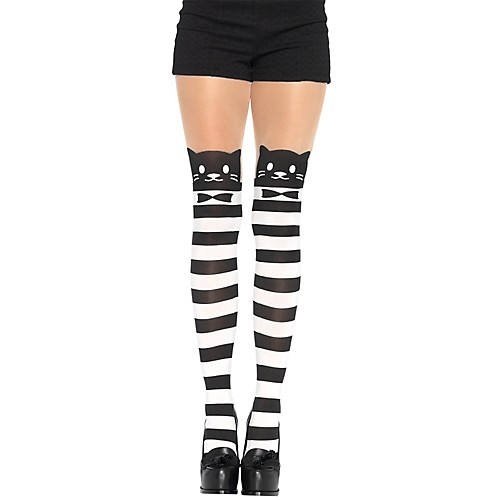 Featured Image for Opaque Fancy Cat Striped Pantyhose