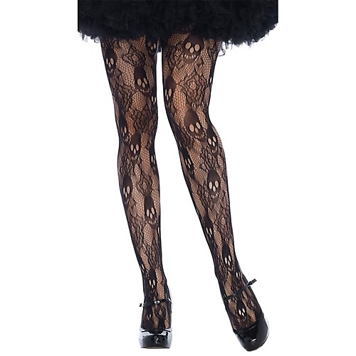 Featured Image for Black Rose Skull Lace Tights