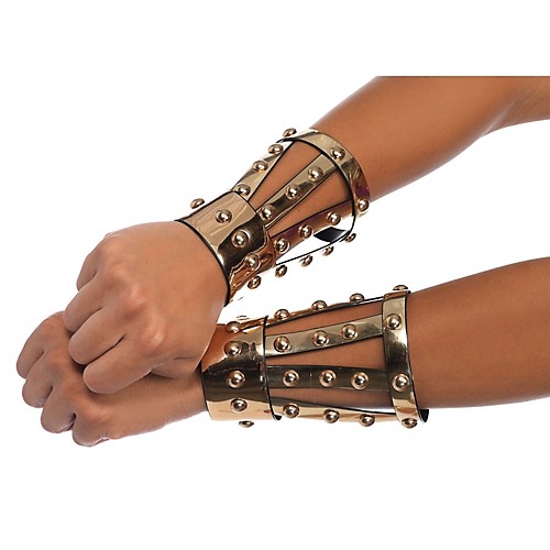 Featured Image for Chrome Vinyl Studded Warrior Arm Cuffs
