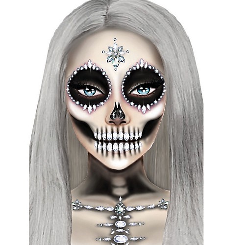 Featured Image for Skeleton Jeweled Face & Chest Sticker