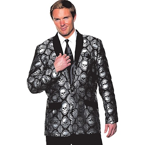Featured Image for Adult Silver Jacard Skull Jacket