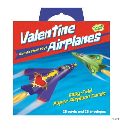 28-Pack Flying Paper Airplanes Valentines Cards for Kids Classroom with  Envelopes I Valentines Day Cards for Kids School I Valentines Day Gifts for
